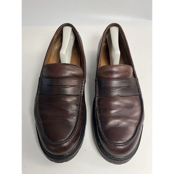 Polo Ralph Lauren Penny Loafers 503002 Brown Rugged Leather Size 12 D - Picture 1 of 10